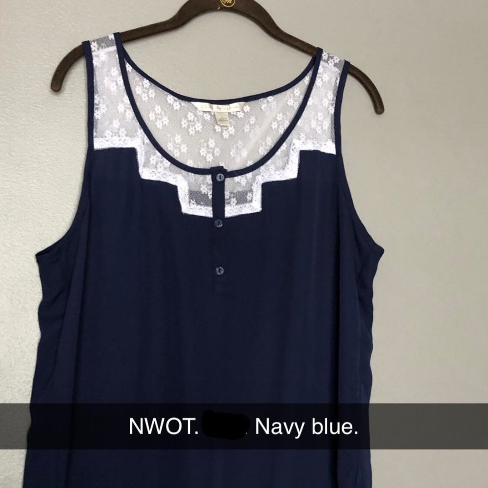 Navy/Lace Tank
